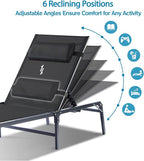 2 Pack Foldable Chaise Lounge Chair - Image 4