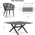 PURPLE LEAF 13 Pieces Oversized Outdoor Dining Set - Image 7