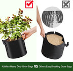 12 Pack Grow Bags 5 Gallon, 300G Heavy Duty Thickened Non-Woven Plant Bag Plant - Image 6