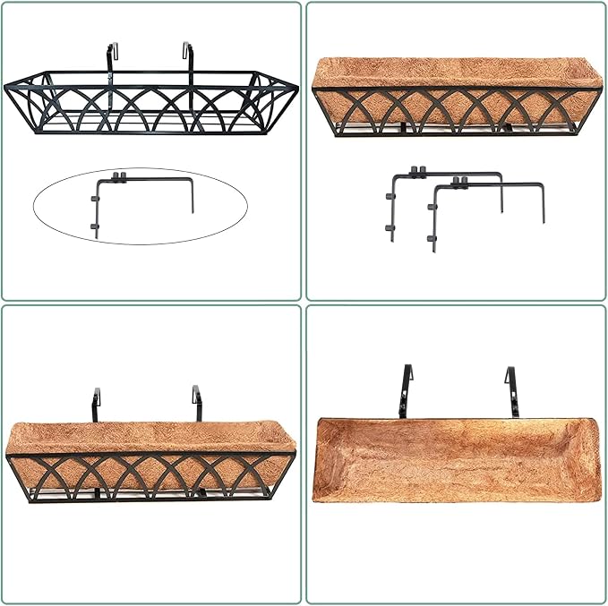 24in 4pcs Planter Box with Coco Liner, Rust-Resistant Metal Frame, Drainage Hole - Image 8