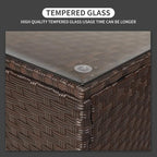 Rattaner Patio Furniture Wicker Coffee Table Outdoor Garden Square Side Table - Image 4