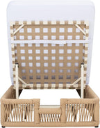 SAFAVIEH Outdoor Collection Gillian Tan Rope/White Cushion Chaise Lounge Chair - Image 12