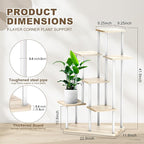 7 Tier Plant Stand Indoor, Thickened Metal Wood Corner Plant Shelf Stands - Image 2