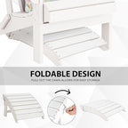Sundale Outdoor Folding Plastic Adirondack Ottoman, All-Weather Adirondack - Image 4