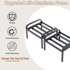 HOMREST Metal Outdoor Ottoman, 2-Piece Aluminum Footstool w/Removable Cushion - Image 5