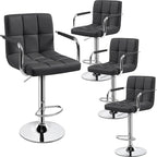 Yaheetech Bar Stools Set of 4, PU Leather Adjustable Barstools by Yaheetech