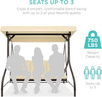 Best Choice Products 3-Seat Outdoor Large Converting Canopy Swing Glider - Image 4