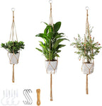3 Pack Macrame Plant Hanger Indoor, 35 41 47 Inch Handmade Boho Hanging Planter by Unknown
