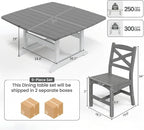 9-Piece Patio Dining Table Set, HDPE Outdoor Table and Chairs Set, All-Weather - Image 3