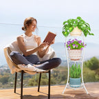 LASZOLA White 3 Tier Tall Plant Stand - Image 9