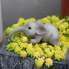 Set of 2 Cute Climbing Elephant Statues Flower Pot Hugger, Resin Hanging - Image 8