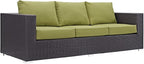 Modway Convene Wicker Rattan Outdoor Patio Sofa in Espresso Peridot - Image 3