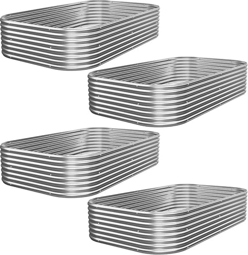 4 PCS 6x3ft Galvanized Raised Garden Bed Outdoor, Metal Garden Bed by Mostmahes