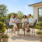 Patio Swivel Bar Stools Set of 4, Outdoor Bar Height Swivel Chairs - Image 6