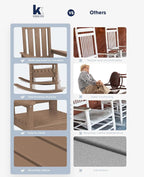 KINGYES Oversized Outdoor Rocking Chair, All-Weather Patio Rocking Chairs - Image 8