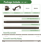 Curtain Rods for Windows 28 to 48, 1 Inch Adjustable Heavy Duty Long Window - Image 6