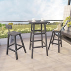 Bar Height Chairs Set of 2, HDPE Bar Height Outdoor Chairs, Weather Resistance - Image 2