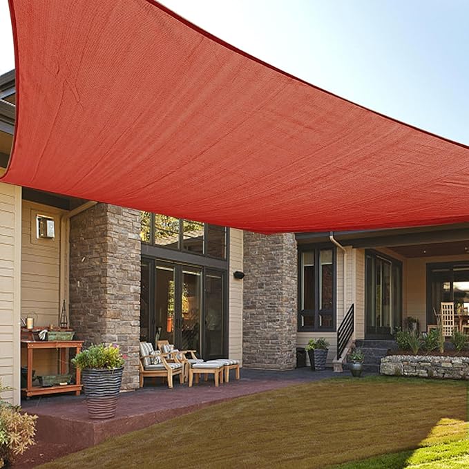 LOVE STORY Custom Size 6'x10' Terra Red Sun Shade Sail Rectangle UV Block by LOVESTORY