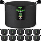 15 Gallon 10-Pack Plant Grow Bags: 350G Thickened Nonwoven Potato Grow Bags by RVZHI