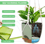 Hanging Planters for Indoor Outdoor Plants, 2 Pack Self Watering Hanging Pot - Image 3