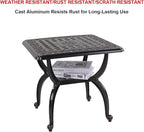 C/G Outdoor Side Tables, Cast Aluminum Patio End Tables, Anti-Rust Coffee Table - Image 5