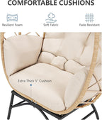SWITTE Wicker Egg Chair Outdoor, Oversized Patio Lounge Chairs - Image 8