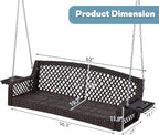 3 Seat Porch Swing, Wicker Patio Swing - Image 7