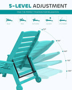 SERWALL Patio Chaise Lounge Chair, Poly Lounge Chair - Image 4