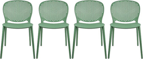2xhome Set of 4 Patio Dining Chairs | Modern Stackable Outdoor Pool Side Chair by 2xhome