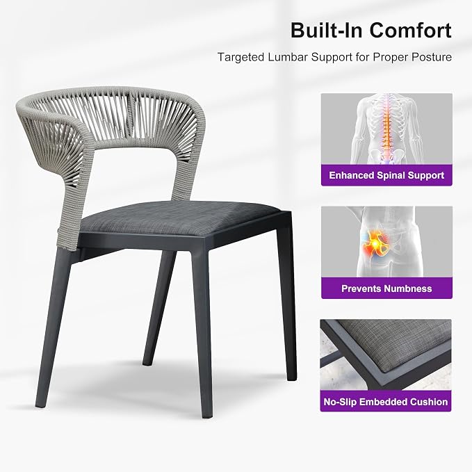 PURPLE LEAF 13 Pieces Outdoor Dining Set Patio Table and Chairs Set Aluminum - Image 2