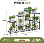 Bamworld Plant Stands Indoor 4 Sets Plant Shelves Outdoor Metal Plant Holder - Image 6