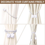 Hion Magnetic Curtain Tiebacks White 2pcs, Curtain Tiebacks Buckles Holdbacks - Image 7