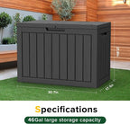 46 Gallon Outdoor Deck Box, Lockable Waterproof Outdoor Storage Boxes - Image 5