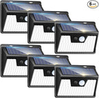 Peasur Solar Lights Outdoor Motion Sensor, 6 Pack 140 LED Solar Powered Fence by Peasur