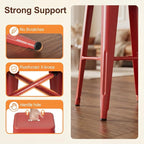 Shahoo 24 Inches Metal Bar Stools Counter Height Stackable Backless Stools - Image 4
