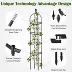 2 Pcs Garden Obelisk Trellis for Climbing Plants Outdoor 6 Ft Rose Bush Round - Image 4