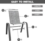 Patio Chairs Set of 8, Stackable Outdoor Dining Chairs - Image 2