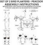 Metal Peacock Planter with Fiber Basket -Garden Bird Planters - Image 8