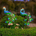 DREAMSOUL 2 Pack Metal Peacock Solar Lights Outdoor Waterproof LED Solar Lights - Image 8