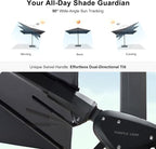 PURPLE LEAF 9' X 12' Left-right Tilt Patio Umbrella Outdoor Cantilever Swivel - Image 3