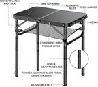 Outdoor Side Table, Portable 3 Adjustable Height Small Outdoor Folding Table - Image 4