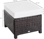 Outsunny 20" Patio Wicker Ottoman, Additional Seating, Side Table - Image 3