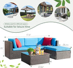 Devoko 5 Pieces Patio Furniture Sets All Weather Outdoor Sectional Patio Sofa - Image 9