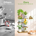 iDavosic.ly 4 Tier Plant Stand Indoor, Tiered Corner Metal Wood Multiple Flower - Image 4