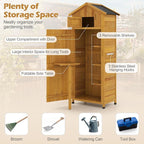 Goplus All-in-One Storage Shed, Vertical Utility Tool Organizer w/Shelves & - Image 6