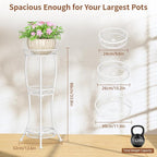 LASZOLA White 3 Tier Tall Plant Stand - Image 3