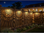 6 Pack Solar Fence Lights Outdoor Wall Lights Gold Plastic Solar Powered Deck - Image 5