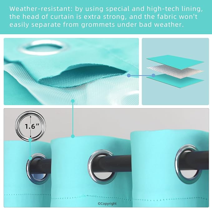 Waterproof Outdoor Curtain W105 x L84 - Image 3
