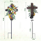Solar Flower Cross Garden Stake Lights - Image 5