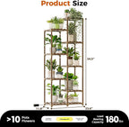 Bamworld Plant Stand with Grow Light Tall Plant Shelf - Image 7